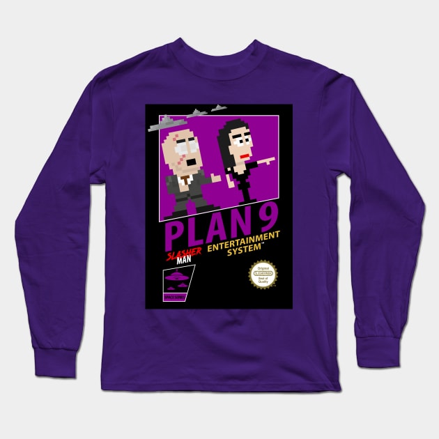 Plan 9 Retro 8 Bit Long Sleeve T-Shirt by WithoutYourHead